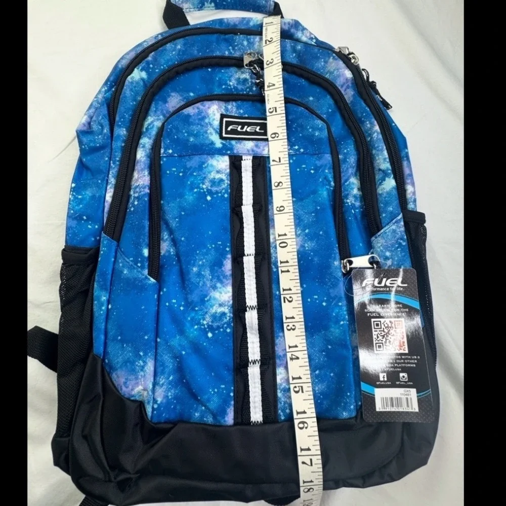 Fuel Sport Shock Backpack Blue Galaxy Nebula Print Laptop Pocket GX5 110481 NWT